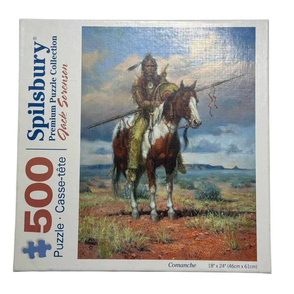 Spilsbury Moon;ight Comanche Jack Sorenson 500 Pieces Puzzle Complete